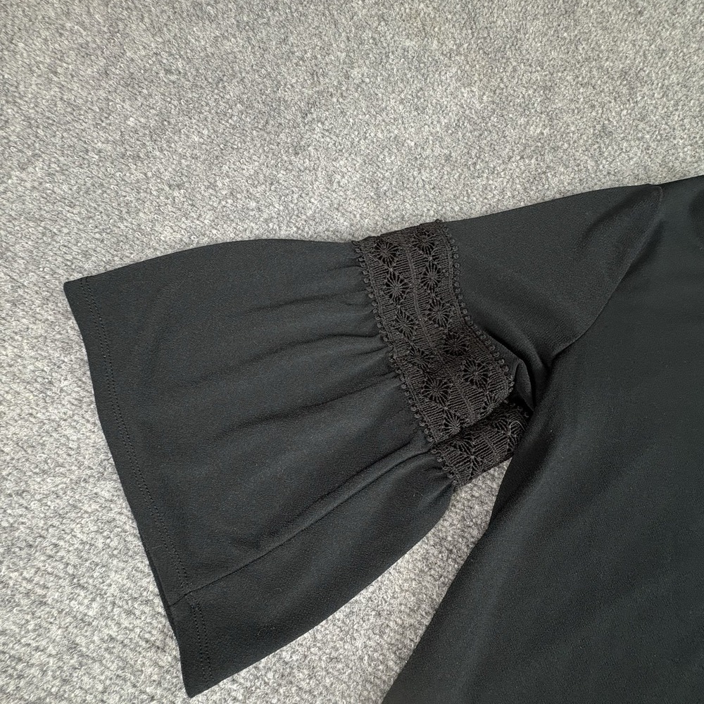 The Limited Top Womens S Black Bell Sleeve Lace Boho Whimsigoth Witchy Festival - Picture 2 of 12